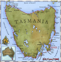 tasmania map australia north island biomes tasmanie carte trip face maps forest located bottom circumnavigation